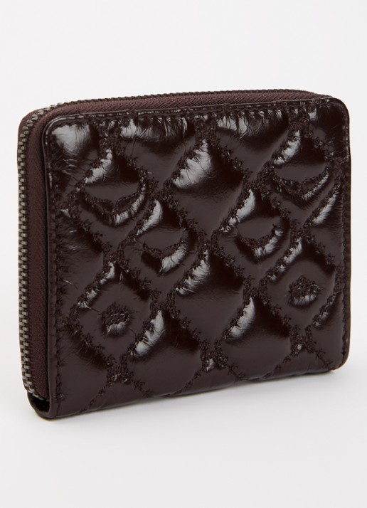 Zadig&Voltaire Mini Portemonnee van leer en quilt patroon - achterkant 3 donkerbruin