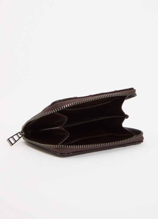 Zadig&Voltaire Mini Portemonnee van leer en quilt patroon - voorkant 2 donkerbruin
