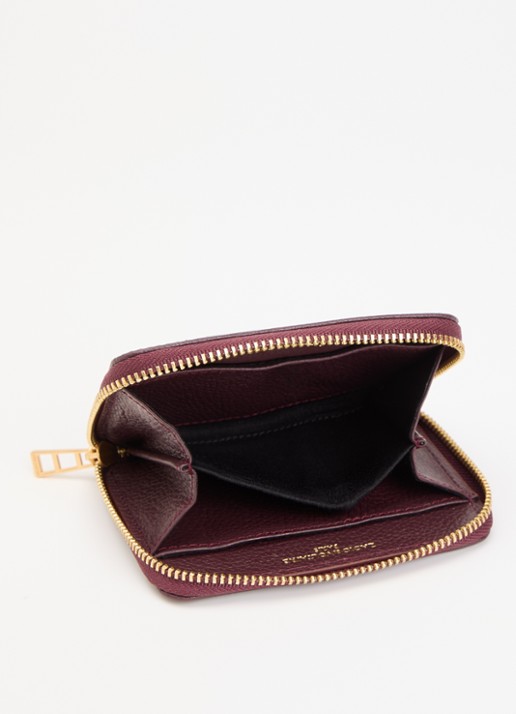 Zadig&Voltaire Mini Portemonnee van leer - voorkant 3 paars