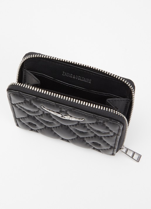 Zadig&Voltaire Mini Portemonnee van quilted lamsleer - detail 3 zwart