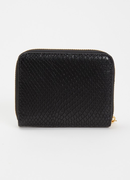 Zadig&Voltaire Mini Soft portemonnee van leer met slangenstructuur - achterkant zwart