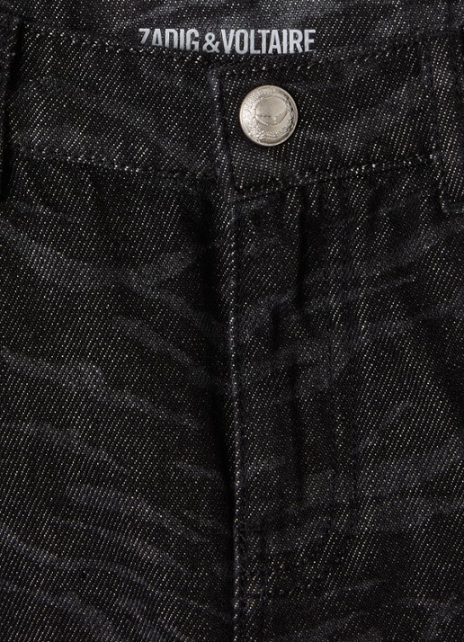Zadig&Voltaire Mini spijkerrok met steekzakken - detail zwart