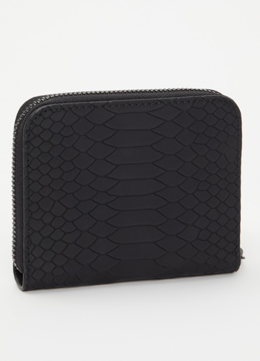 Zadig&Voltaire Mini ZV portemonnee van leer met crocostructuur - achterkant 3 zwart