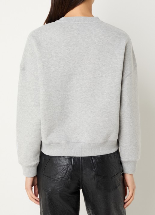 Zadig&Voltaire Mira sweater met logoprint en strass - achterkant grijsmele