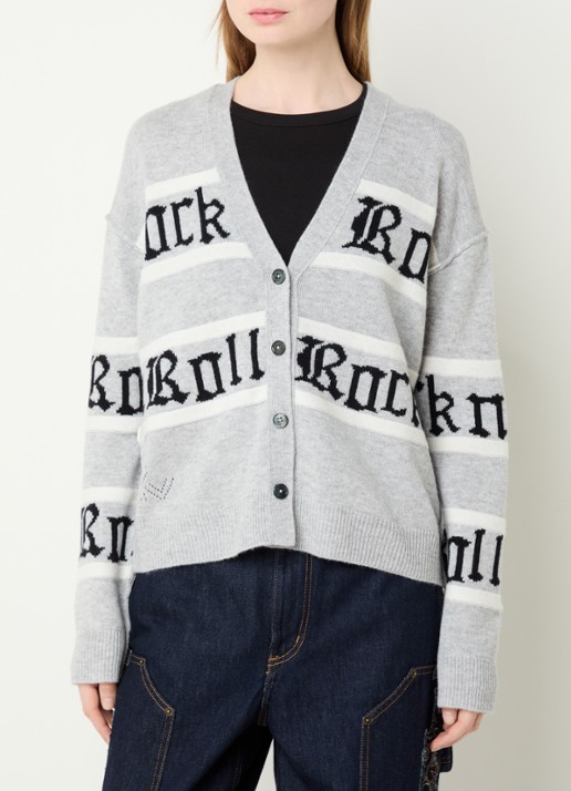 Zadig&Voltaire Mirkaz fijngebreid in kasjmierblend vest met print