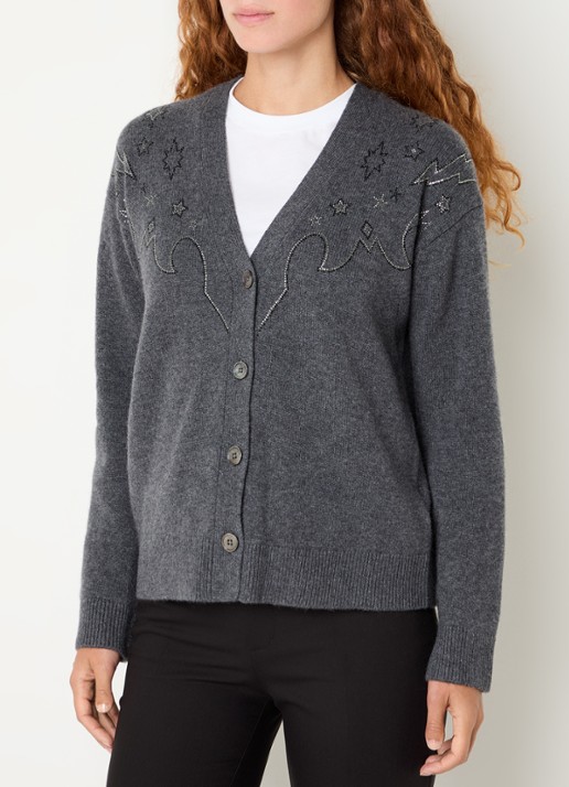 Zadig&Voltaire Mirkaz fijngebreid vest van kasjmier met strass