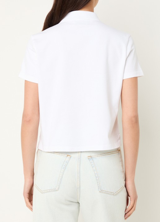 Zadig&Voltaire Mirta T-shirt met logoborduring en polokraag - achterkant 4 wit
