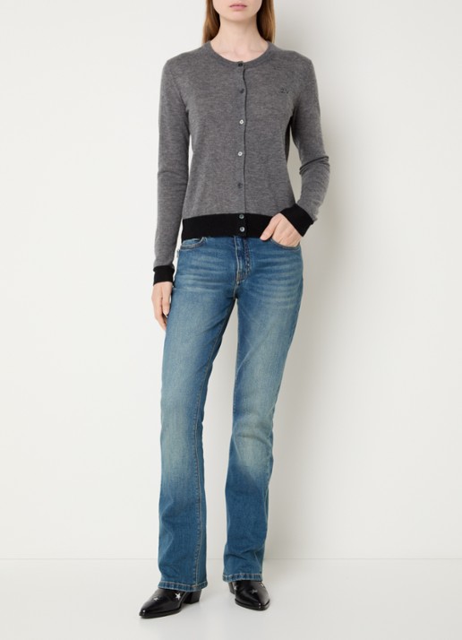 Zadig&Voltaire Missya fijngebreid vest van kasjmier met logo - voorkant 3 grijs