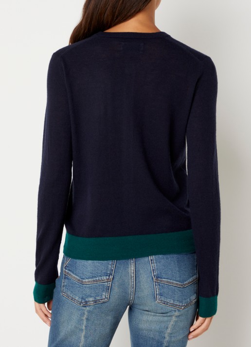 Zadig&Voltaire Missya fijngebreid vest van kasjmier met logo - achterkant 2 zalmroze