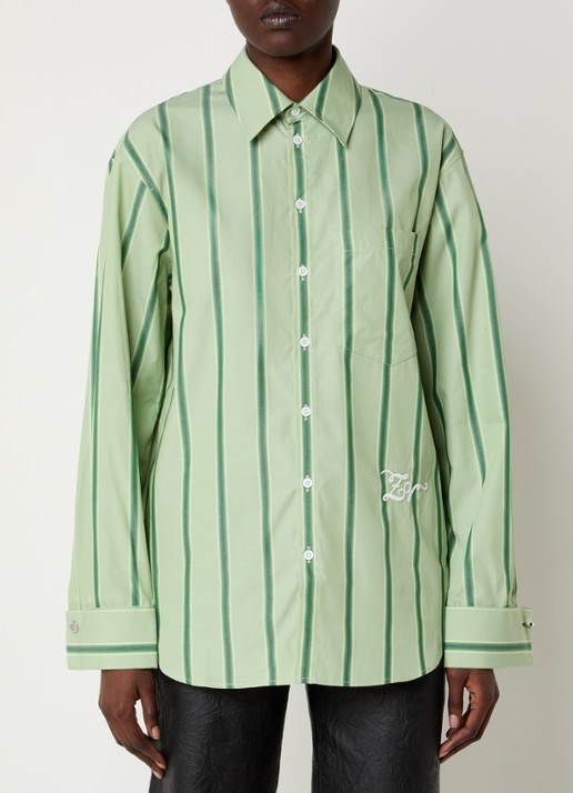 Zadig&Voltaire Morning blouse met logo en streepprint