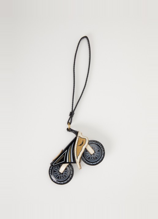 Zadig&Voltaire Motorrider sleutelhanger van leer - voorkant zwart