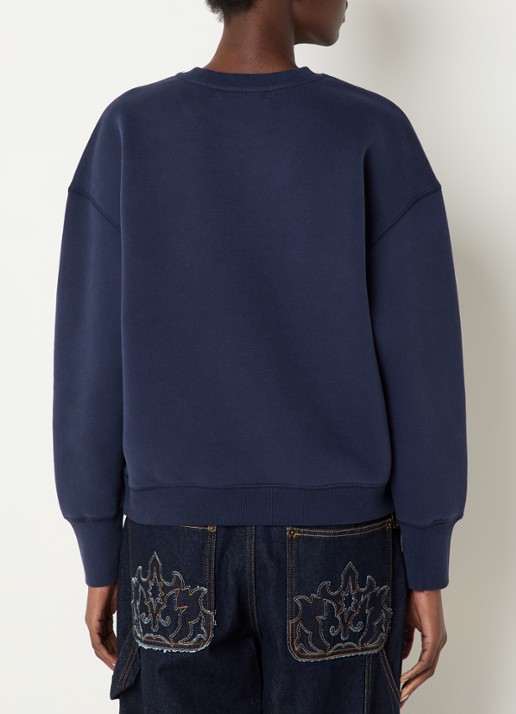 Zadig&Voltaire Olive sweater met logoprint - achterkant 4 donkerblauw