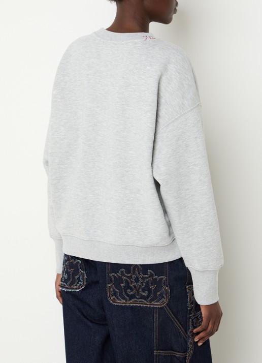 Zadig&Voltaire Oscar sweater met print - achterkant 3 grijsmele
