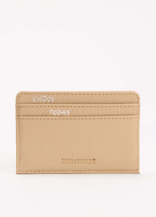 Zadig&Voltaire Pasjeshouder van leer - achterkant beige