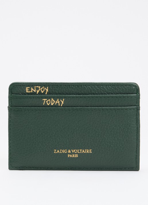 Zadig&Voltaire Pasjeshouder van leer - achterkant 3 groen