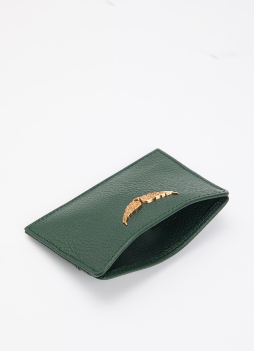 Zadig&Voltaire Pasjeshouder van leer - voorkant 2 groen