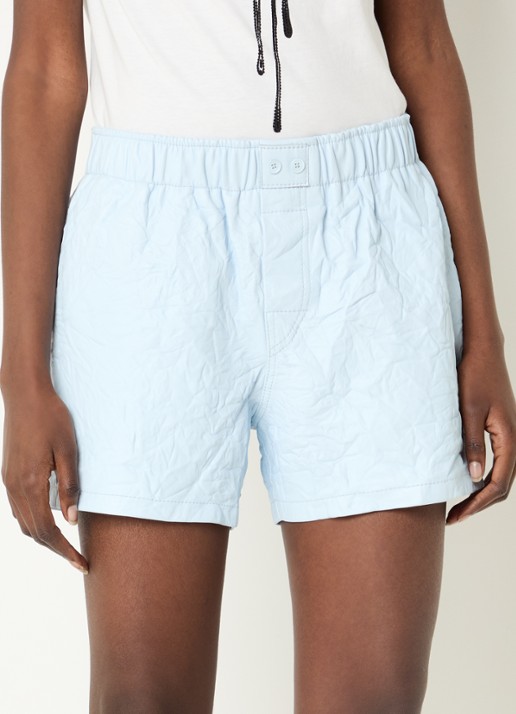 Zadig&Voltaire Pax cuir high waist straight fit korte broek van lamsleer