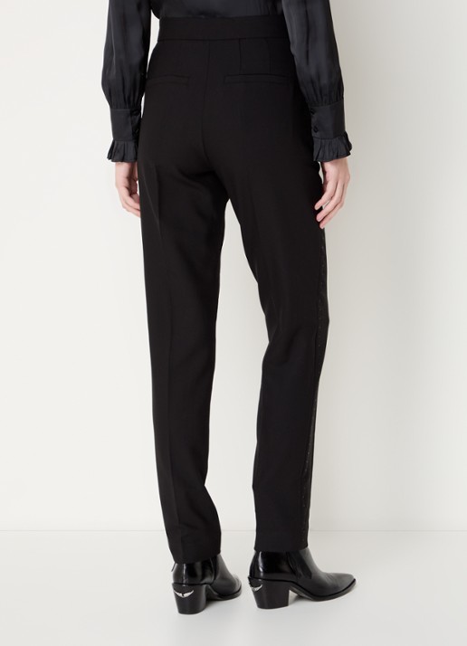 Zadig&Voltaire Penny high wasit slim fit pantalon met steekzakken - achterkant 4 zwart