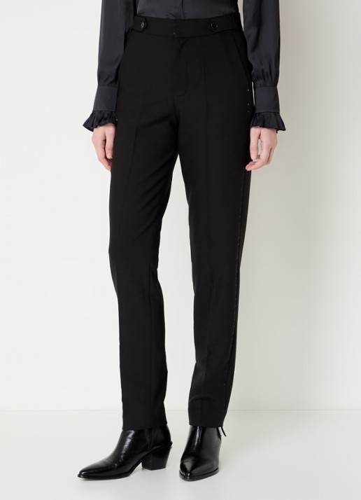 Zadig&Voltaire Penny high wasit slim fit pantalon met steekzakken