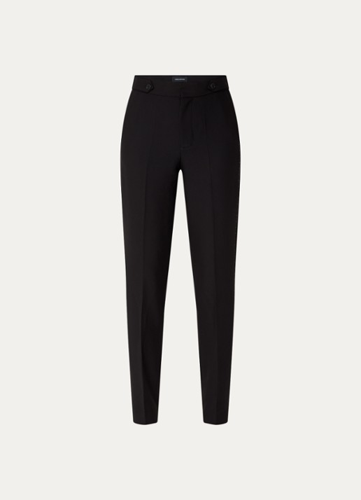 Zadig&Voltaire Penny high wasit slim fit pantalon met steekzakken - voorkant zwart