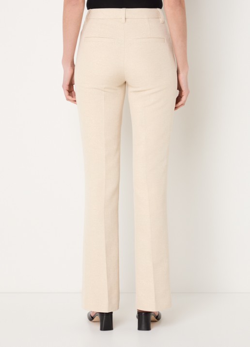 Zadig&Voltaire Pistol high waist straight fit pantalon met lurex - achterkant vanillegeel