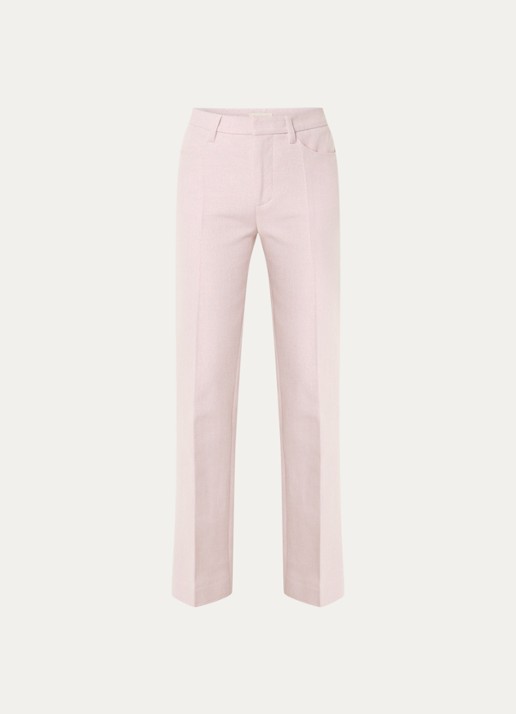 Zadig&Voltaire Pistol high waist straight fit pantalon met lurex - voorkant 4 oudroze