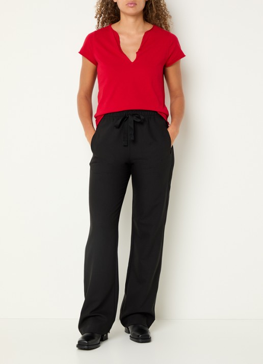 Zadig&Voltaire Poma high waist loose fit joggingbroek met steekzakken - voorkant 4 zwart