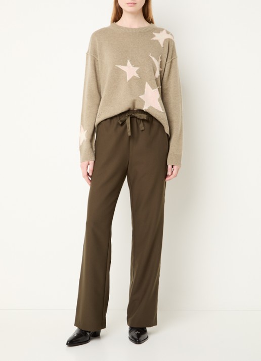Zadig&Voltaire Poma high waist loose fit joggingbroek met steekzakken - voorkant 3 mosgroen