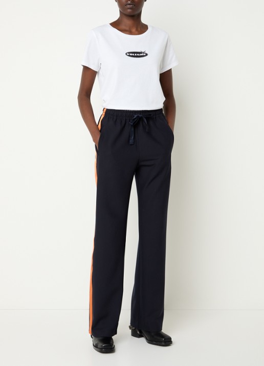 Zadig&Voltaire Poma high waist loose fit joggingbroek met steekzakken - voorkant 3 donkerblauw