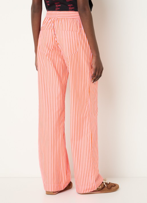 Zadig&Voltaire Poma high waist wide fit broek met streepprint - achterkant 4 orange