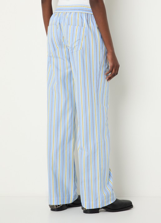 Zadig&Voltaire Poma straight fit broek met streepprint - achterkant 2 lichtblauw
