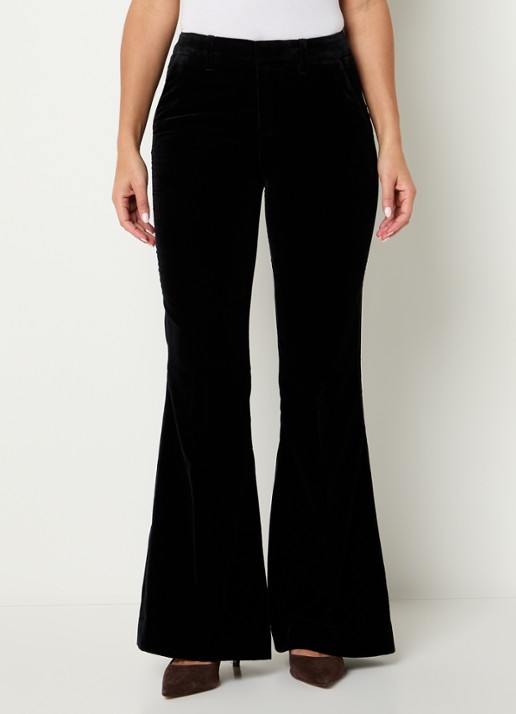 Zadig&Voltaire Prevy high waist flared fit pantalon van fluweel met steekzakken