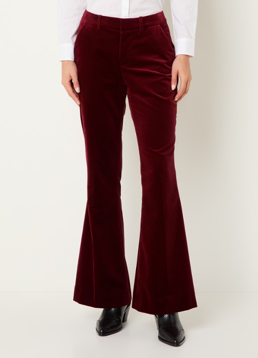 Zadig&Voltaire Prevy mid waist flared fit pantalon van fluweel met steekzakken