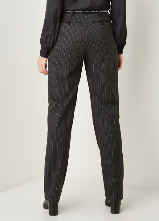 Zadig&Voltaire Profil high waist wide fit pantalon met lurex - achterkant grijs