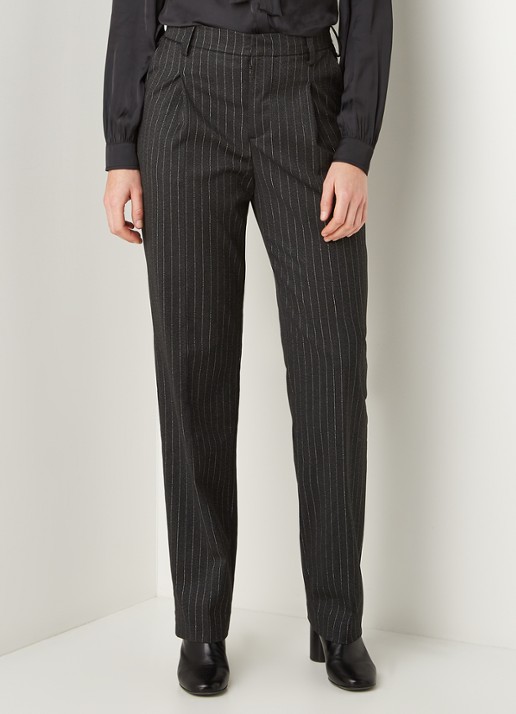Zadig&Voltaire Profil high waist wide fit pantalon met lurex - detail 4 grijs