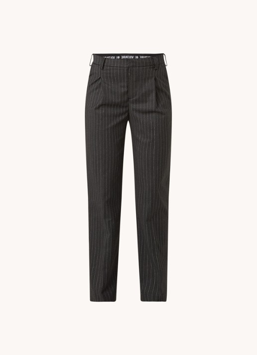 Zadig&Voltaire Profil high waist wide fit pantalon met lurex - voorkant 2 grijs
