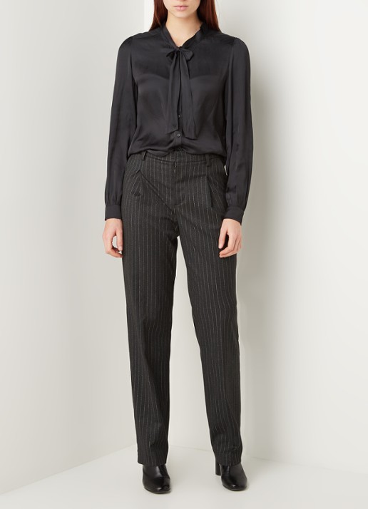 Zadig&Voltaire Profil high waist wide fit pantalon met lurex - voorkant 3 grijs