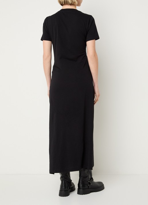 Zadig&Voltaire Raja midi  T-shirt jurk met afneembare broche - achterkant zwart