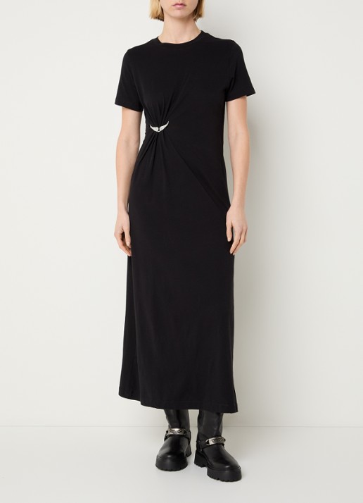 Zadig&Voltaire Raja midi  T-shirt jurk met afneembare broche