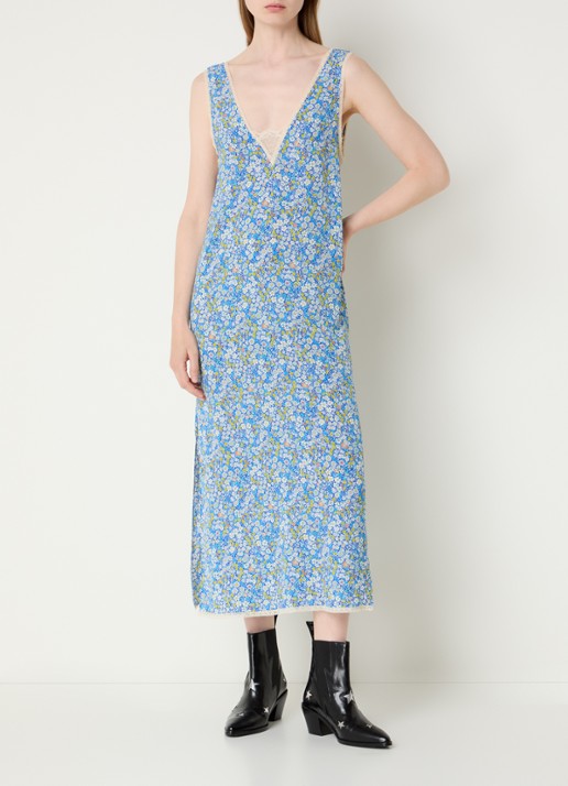 Zadig&Voltaire Renzo midi jurk met bloemenprint en details van kant