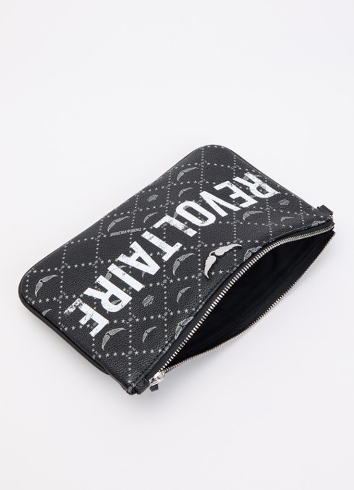 Zadig&Voltaire Revoltaire clutch met print - voorkant 2 zwart
