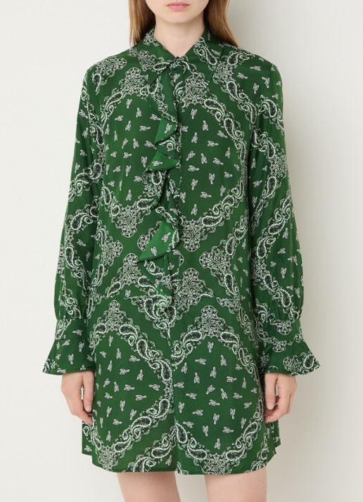 Zadig&Voltaire Rhelyne mini blousejurk van zijde met paisley dessin