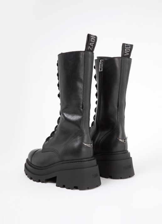 Zadig&Voltaire Ride bikerboot van leer - achterkant 2 zwart