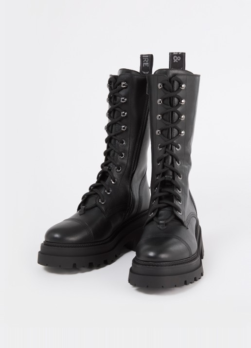 Zadig&Voltaire Ride bikerboot van leer - detail 3 zwart