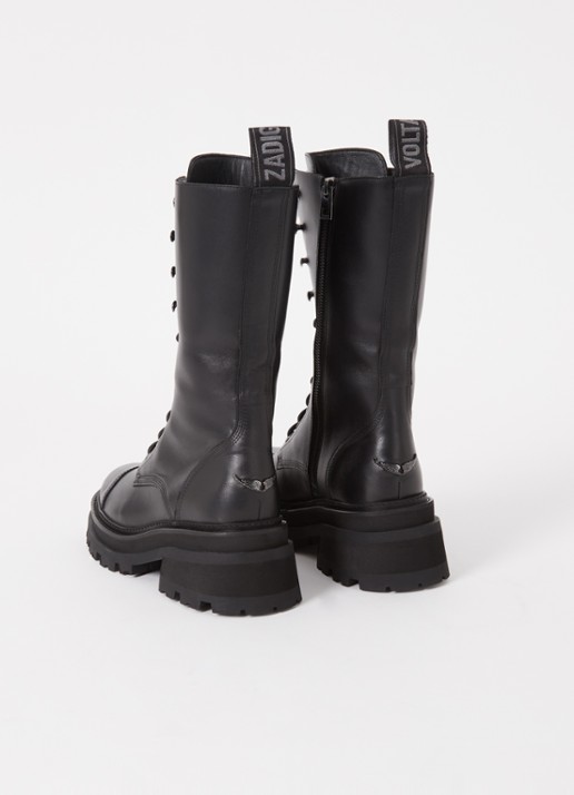 Zadig&Voltaire Ride veterboot van leer - detail 2 zwart