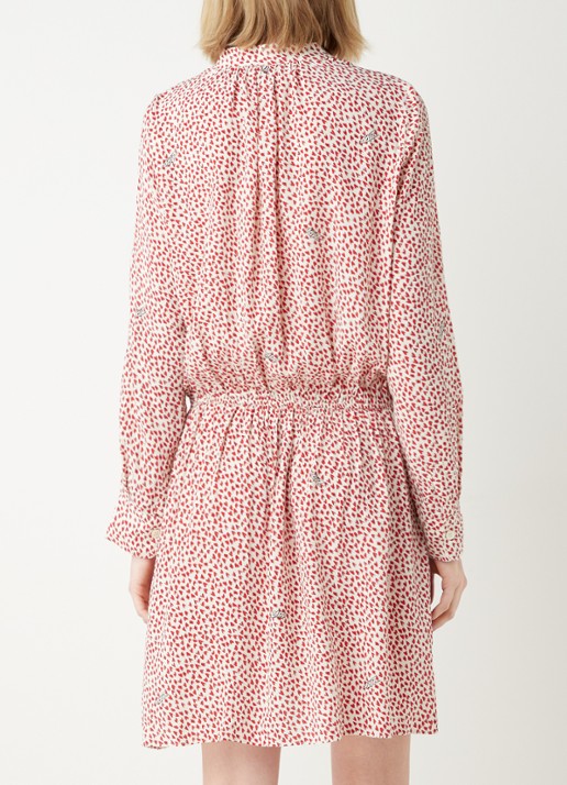 Zadig&Voltaire Rinka mini jurk met print en V-hals  - achterkant rood