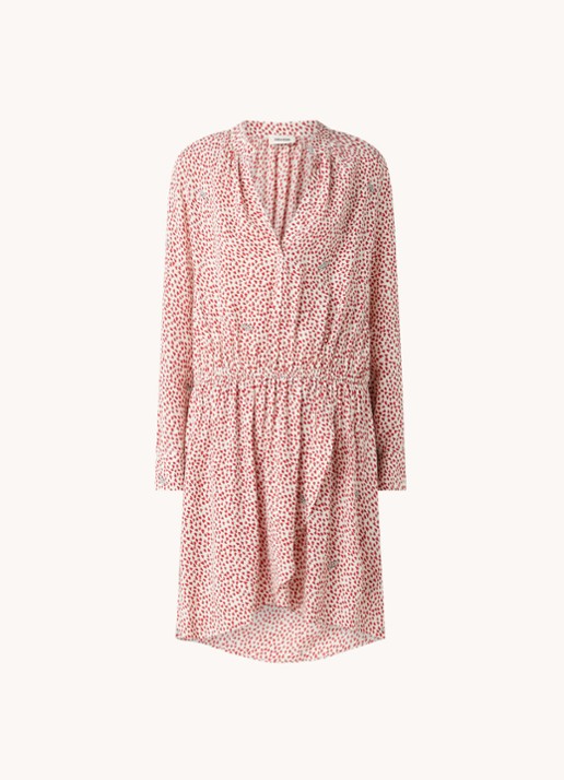 Zadig&Voltaire Rinka mini jurk met print en V-hals  - voorkant 2 rood