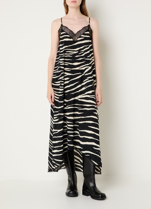 Zadig&Voltaire Risty maxi jurk met zebraprint