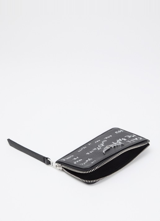 Zadig&Voltaire Ritsportemonnee van leer met print - voorkant 2 zwart