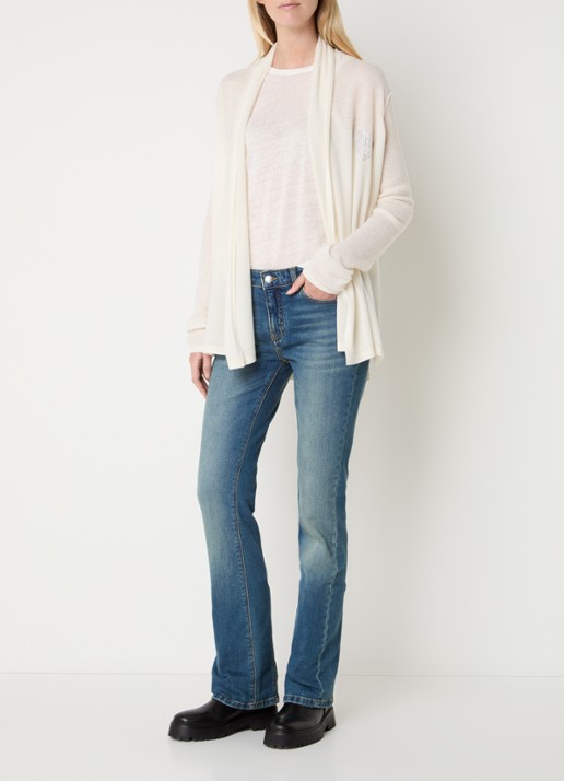 Zadig&Voltaire Robyn openvallend vest van kasjmier - voorkant 3 vanillegeel